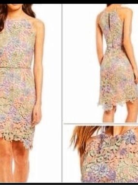 Gianni Bini sandy rose Pastel Lace Dress
